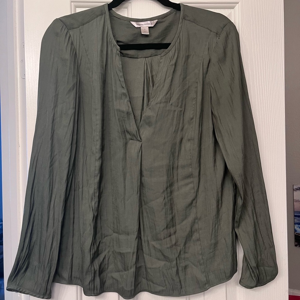 Banana Republic Olive Green Blouse